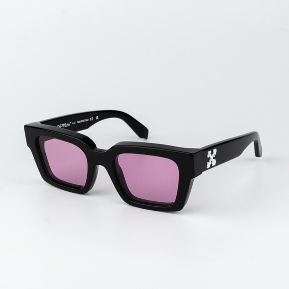 Off-White VIRGIL Men Sunglasses Black Pink Square OERI008 1030 NEW AUTHENTIC - Picture 1 of 12